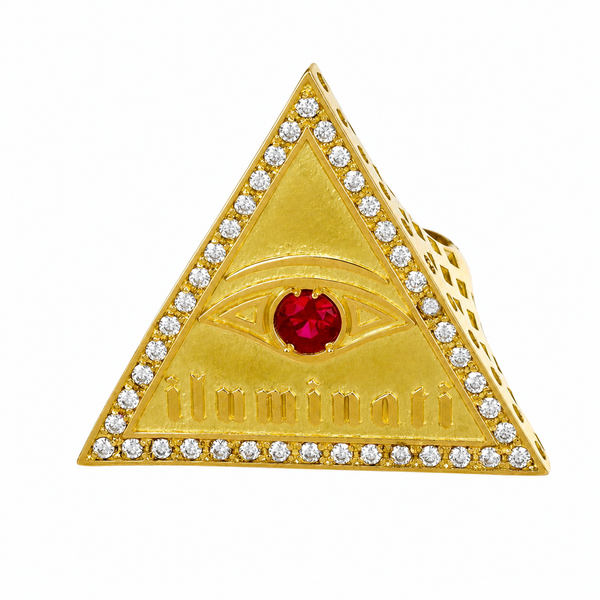 Anillo Iluminati XL en oro 18k