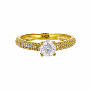 Anillo en oro 18k, con piedra blanca