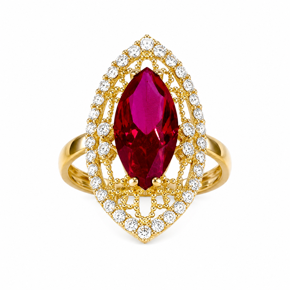 Anillo lanzadera, modelo sur, en oro 18k