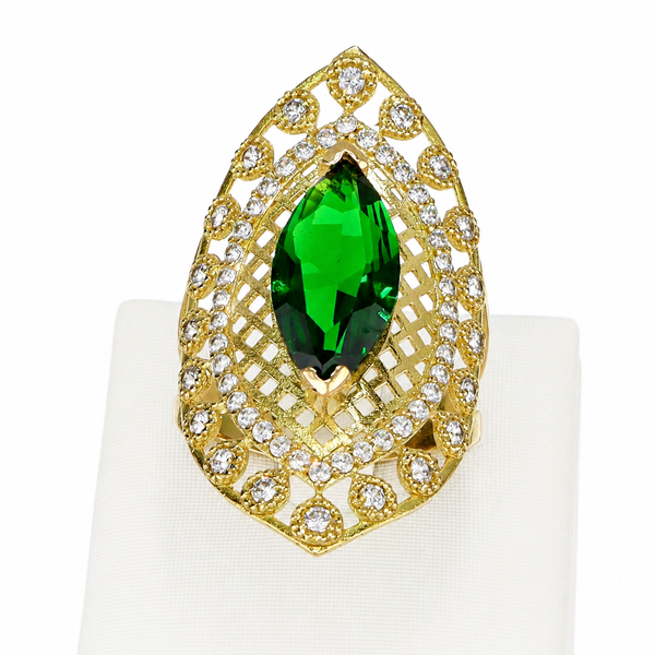 Anillo lanzadera, modelo Treból, en oro 18k.
