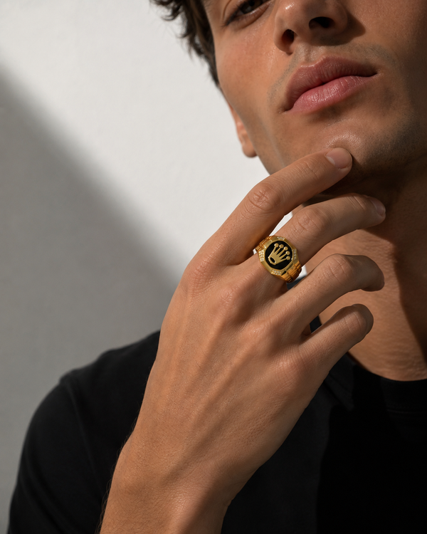 Sello corona, en oro 18k
