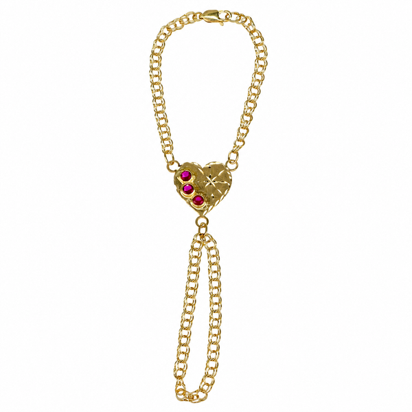 Manita corazón infantil, en oro 18k