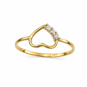 Anillo corazón, en oro 18k