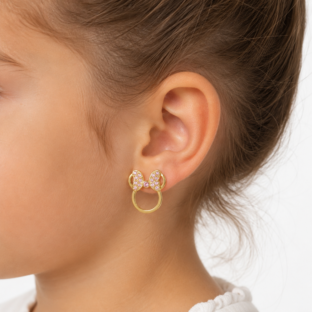 Pendientes minnie, en oro 18k