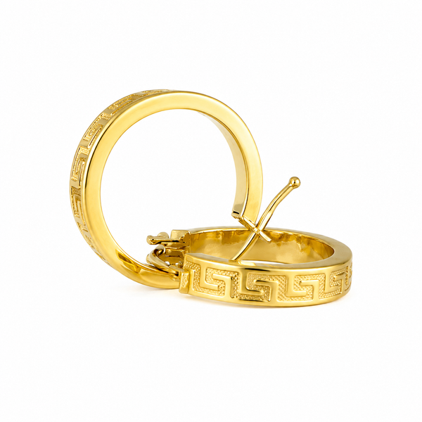 Aros con logo, en oro 18k