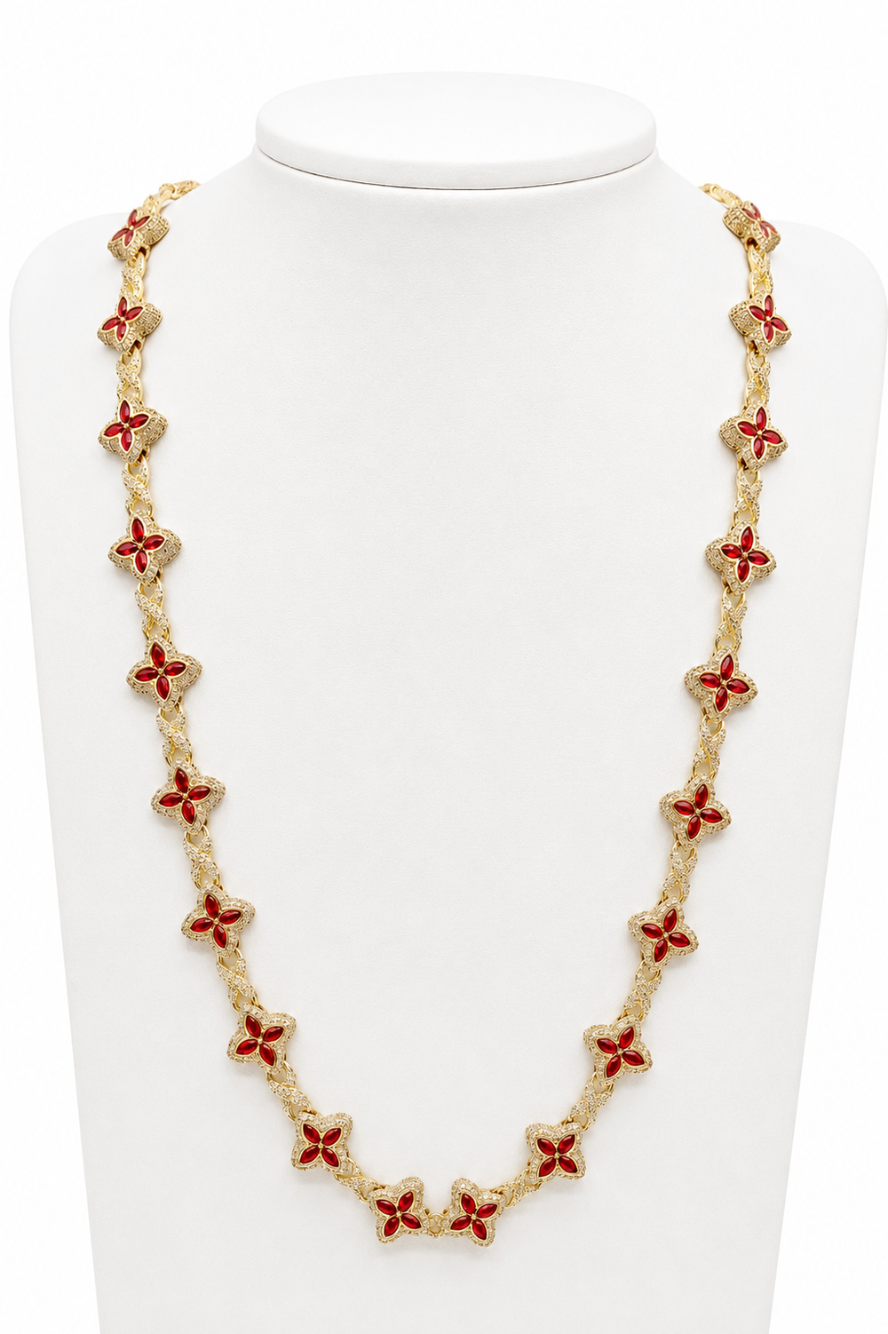 Cadena de Flores, en oro 18k