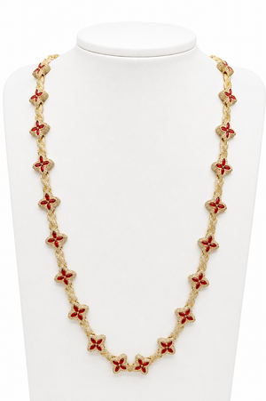 Cadena de Flores, en oro 18k