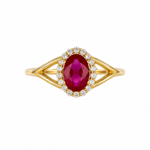 Anillo Oval Rojo