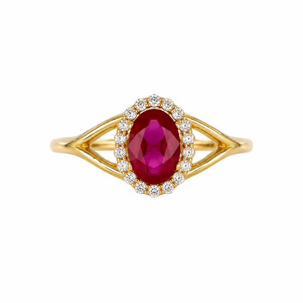 Anillo Oval Rojo