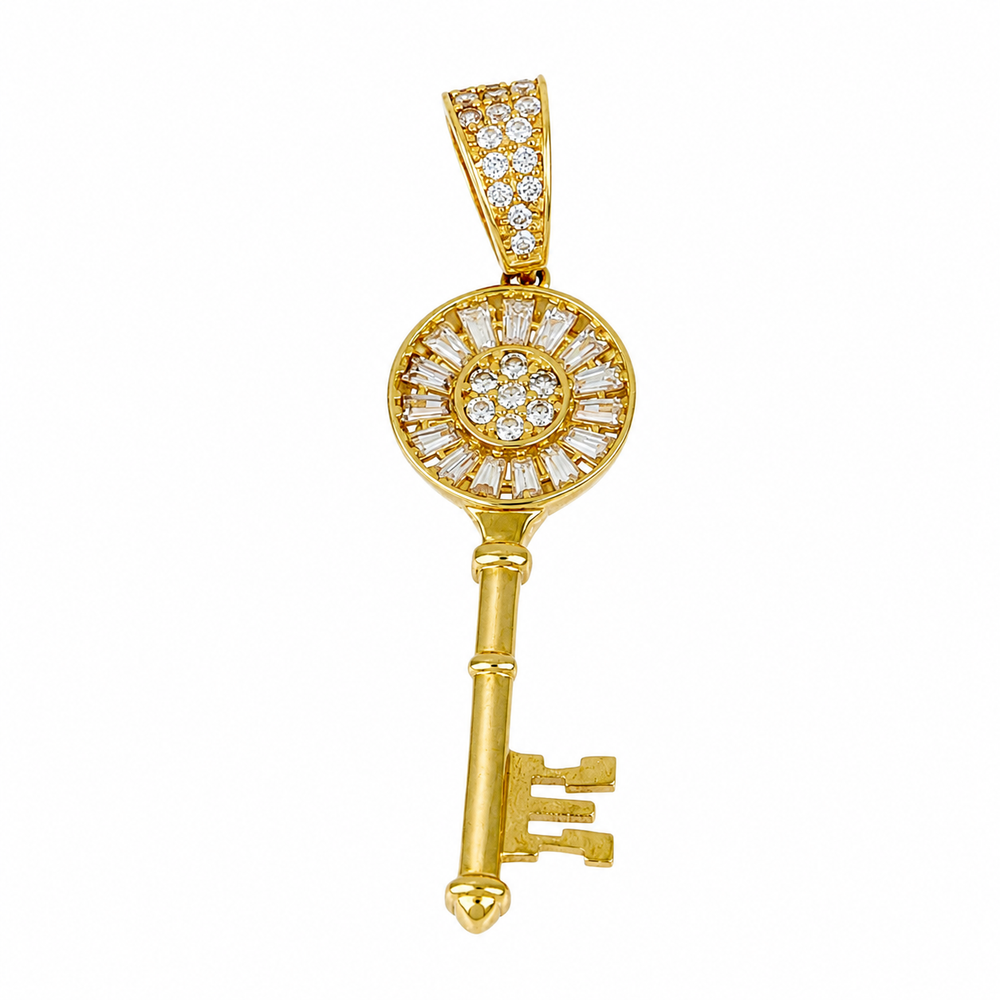 Colgante en forma de llave, en oro 18k