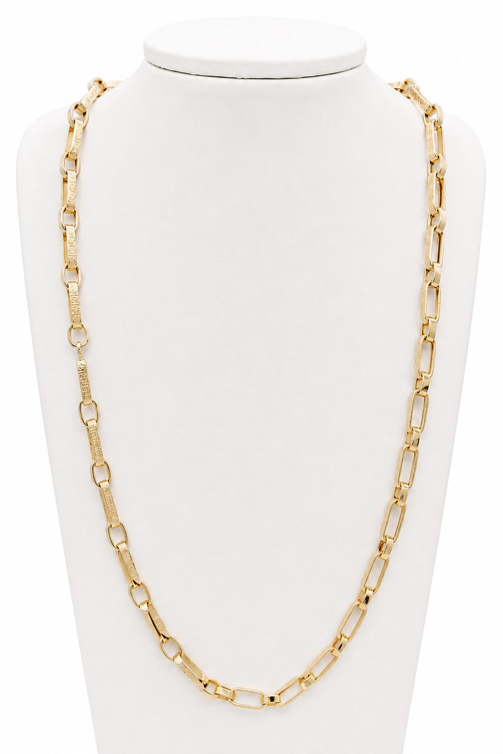 Cadena de eslabones con logo, en oro 18k
