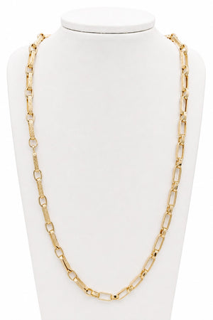 Cadena de eslabones con logo, en oro 18k