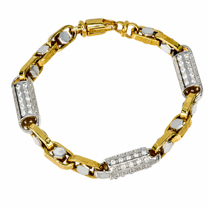 Pulsera Tubos Redondos, en oro 18k