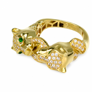 Anillo con tigres, en oro 18k