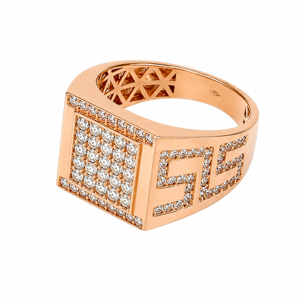 Anillo crown oro rosa, con logo