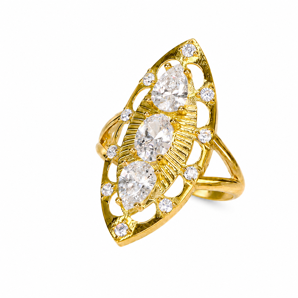 Anillo lanzadera, en oro 18k