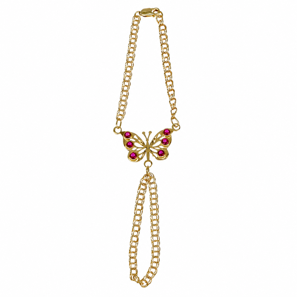 Manita mariposa mediana, en oro 18k