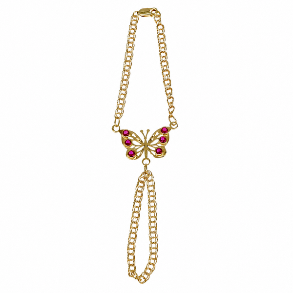Manita mariposa mediana, en oro 18k