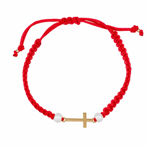 Pulsera de cruz, en oro 18k