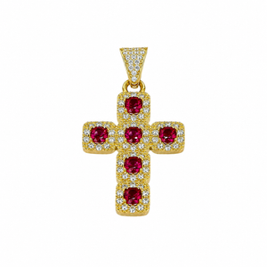 Colgante de cruz modelo isla 2, en oro 18k