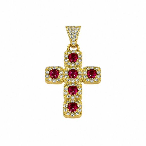 Colgante de cruz modelo isla 2, en oro 18k