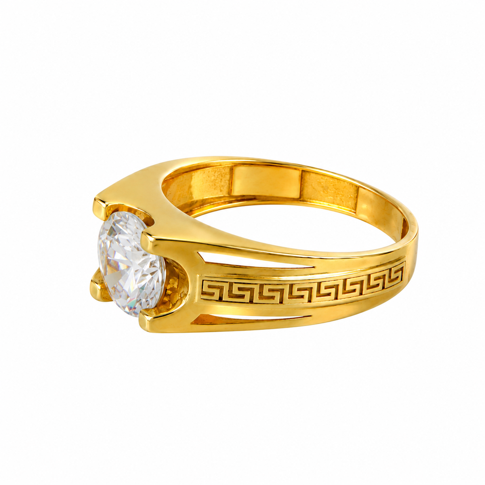 Solitario en oro 18k, con piedra blanca