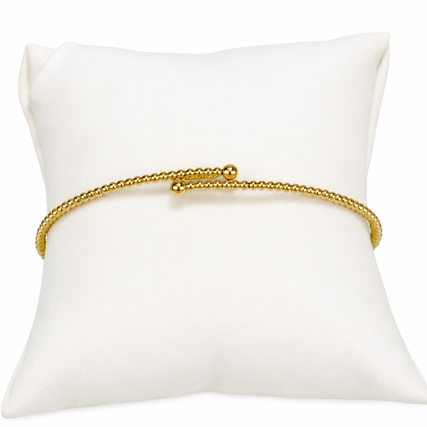 Pulsera de bolas, ajustable en oro 18k