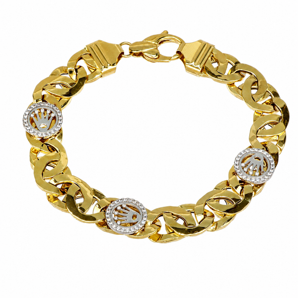 Pulsera Corona, en oro 18k