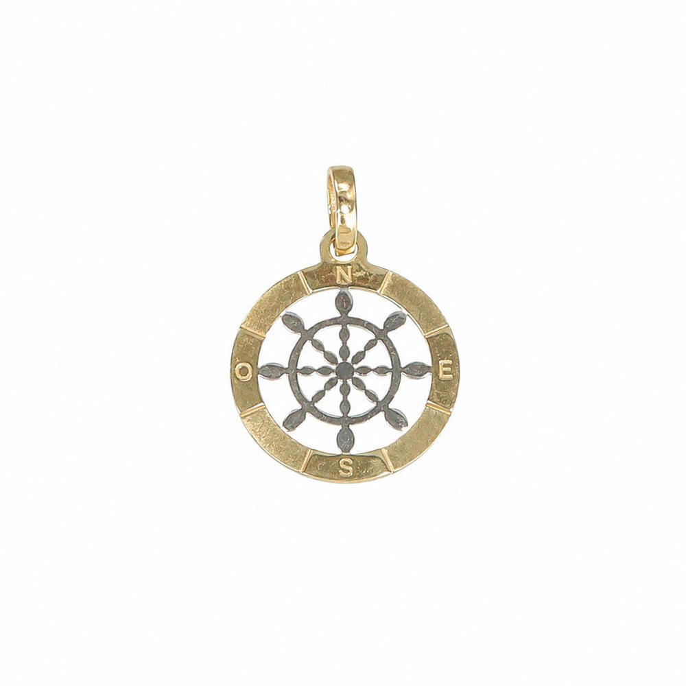 Colgante bicolor, en oro 18k