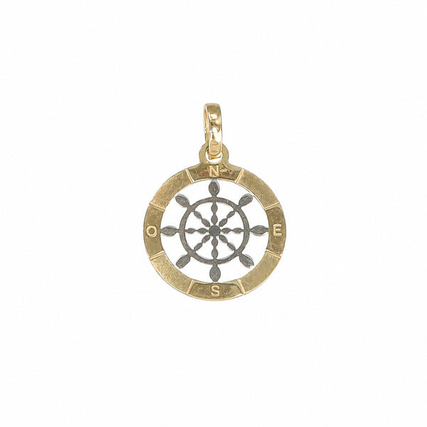 Colgante bicolor, en oro 18k