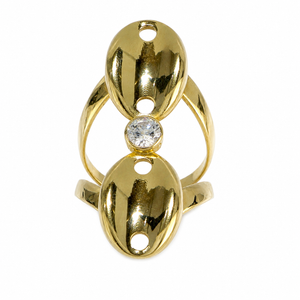 Anillo lanzadera de grano de café, en oro 18k