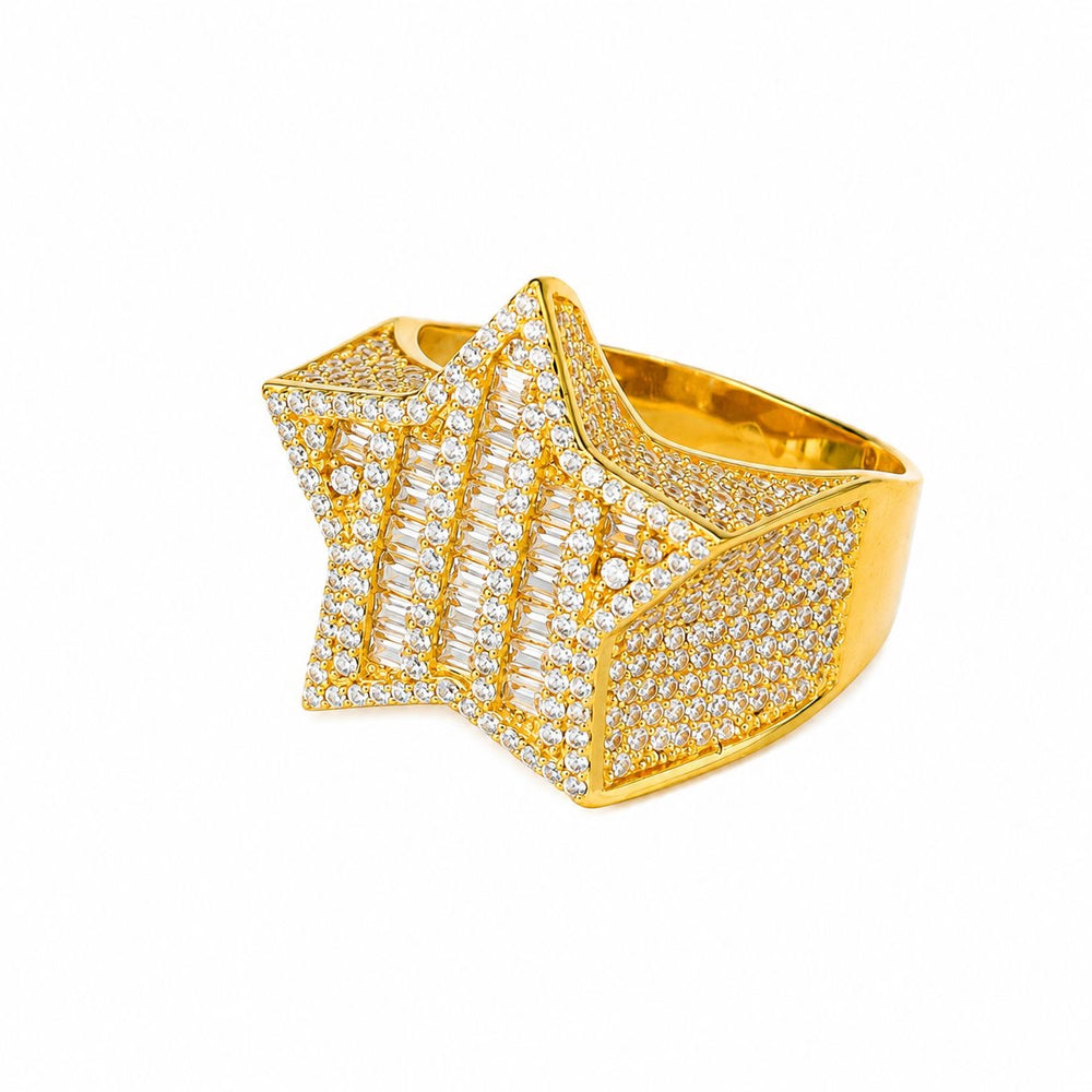 Anillo estrella, en oro 18k