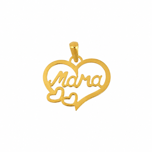 Colgante de mamá con corazones, en oro 18k