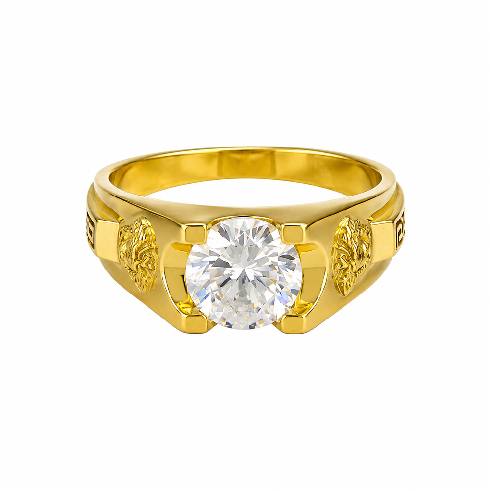 Solitario con logo, en oro 18k