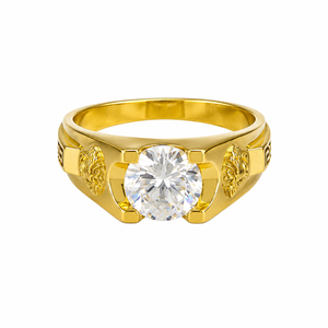 Solitario con logo, en oro 18k