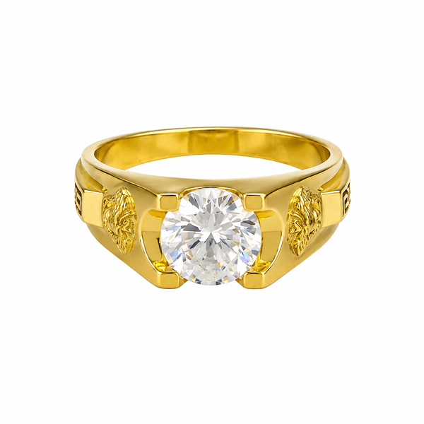 Solitario con logo, en oro 18k