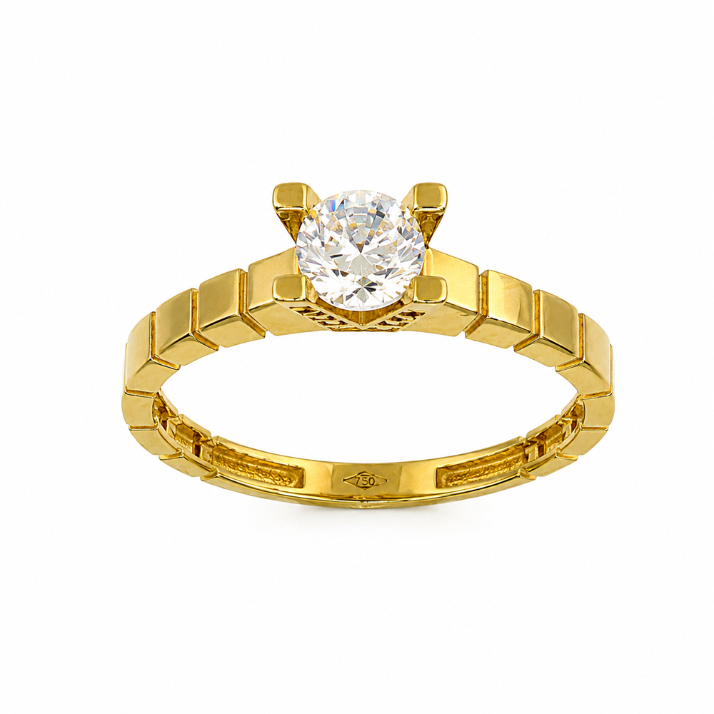 Anillo Halo, en oro 18k