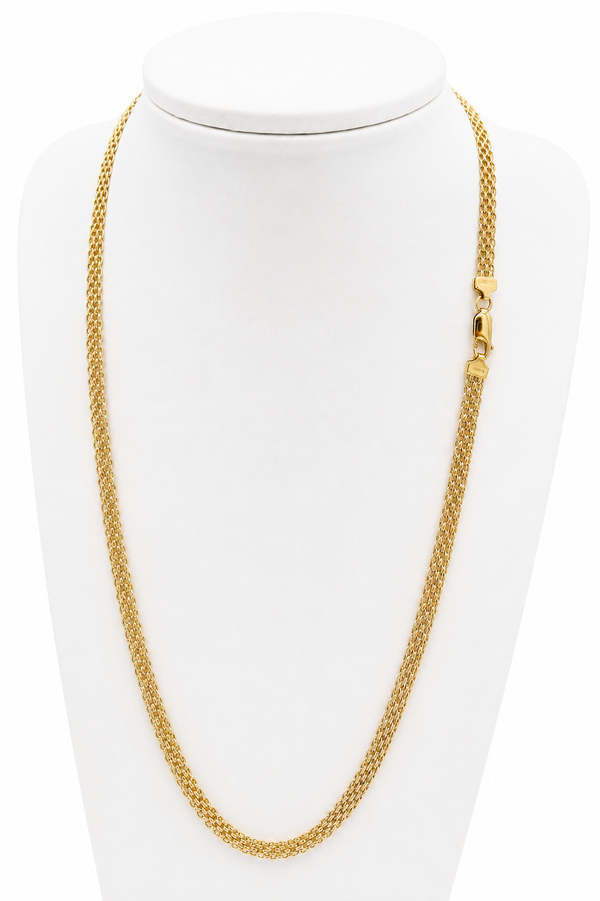 Cadena bismar, en oro 18k