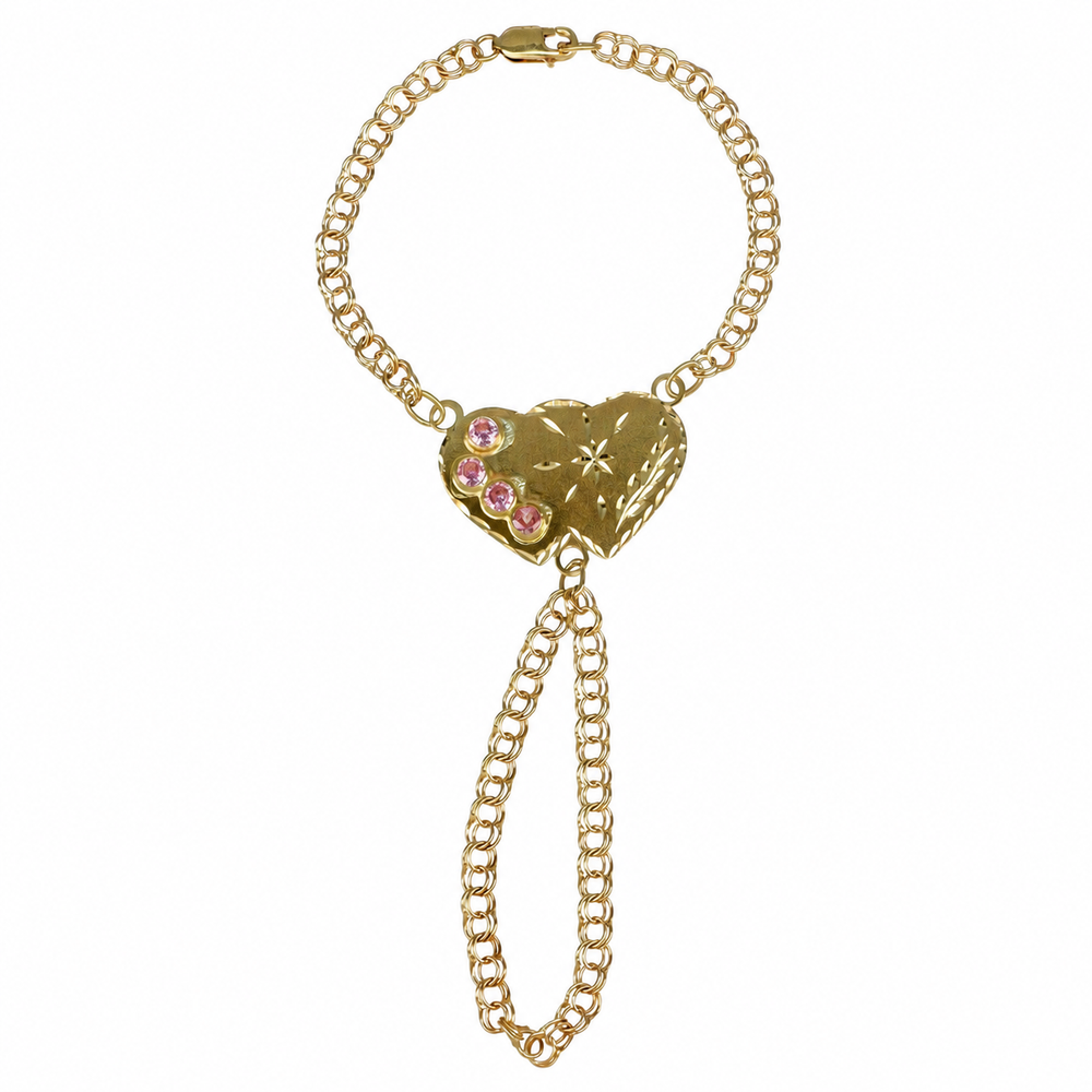 Manita de doble corazón, en oro 18k