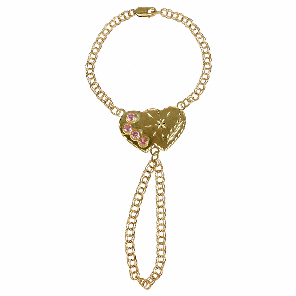 Manita de doble corazón, en oro 18k
