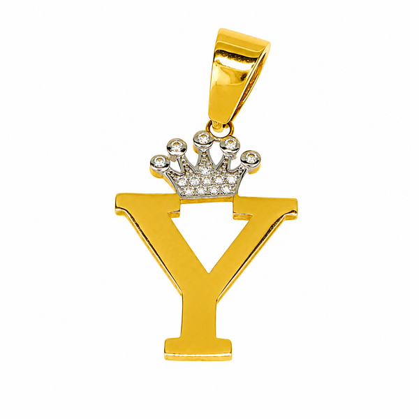 Colgante de la inicial “Y” en oro 18k
