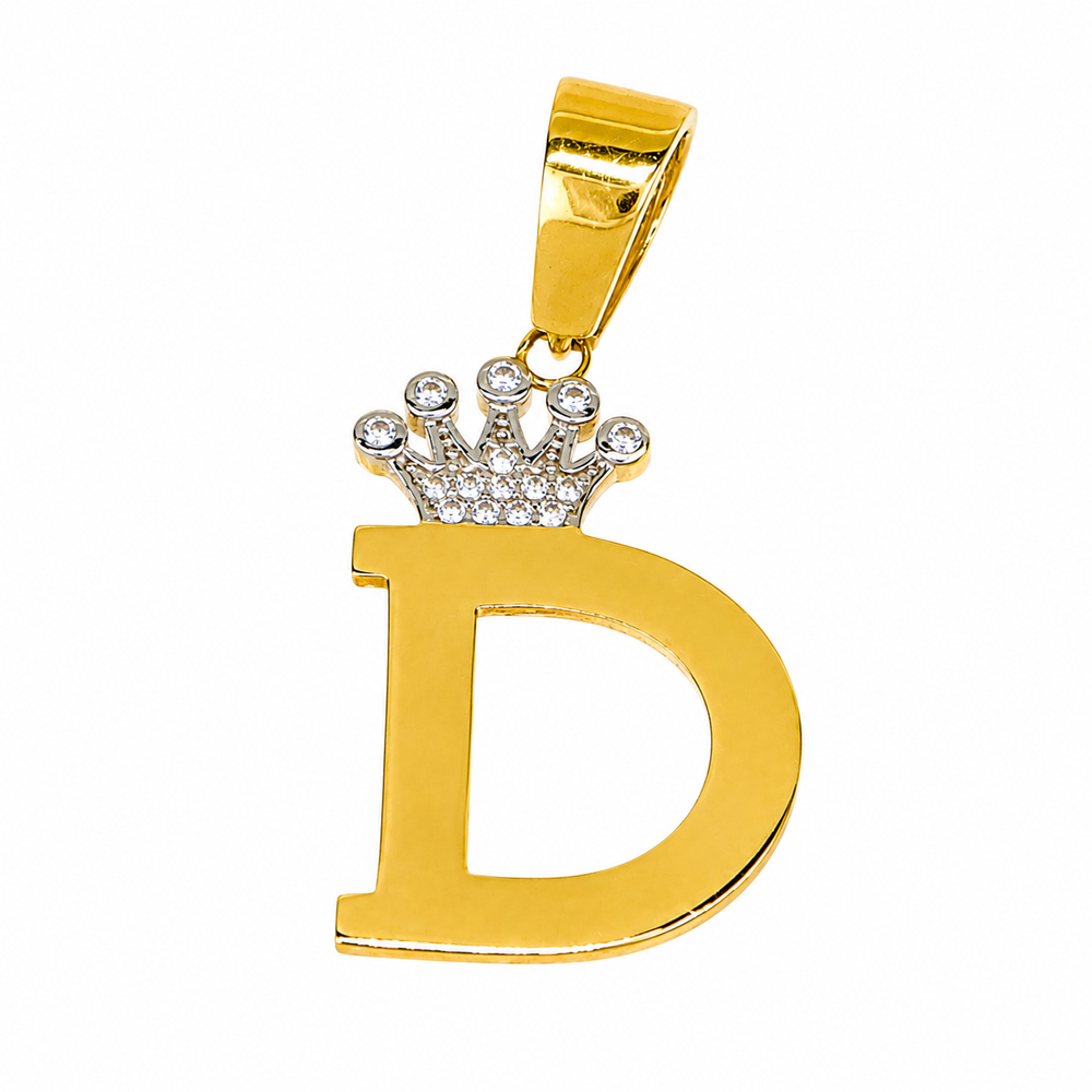 Colgante de la inicial “D” en oro 18k