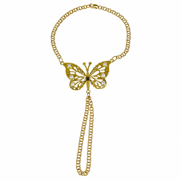 Manita de mariposa, en oro 18k