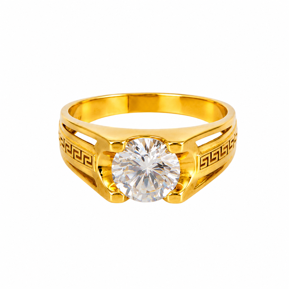 Solitario en oro 18k, con piedra blanca