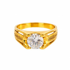 Solitario en oro 18k, con piedra blanca