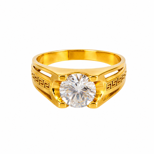 Solitario en oro 18k, con piedra blanca