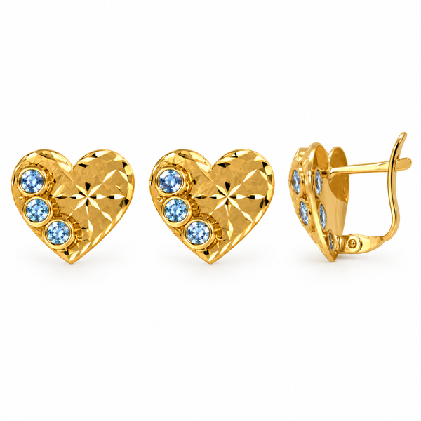 Pendiente Corazon azul