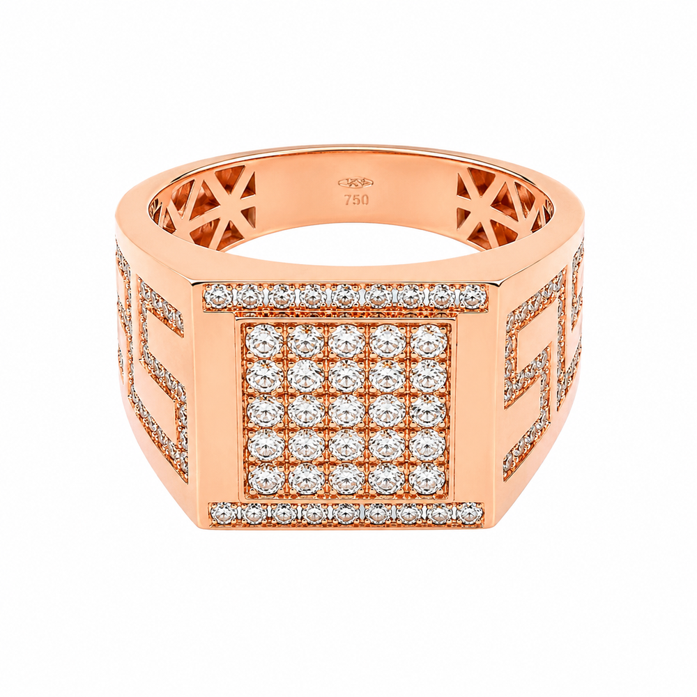 Anillo crown oro rosa, con logo
