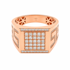 Anillo crown oro rosa, con logo