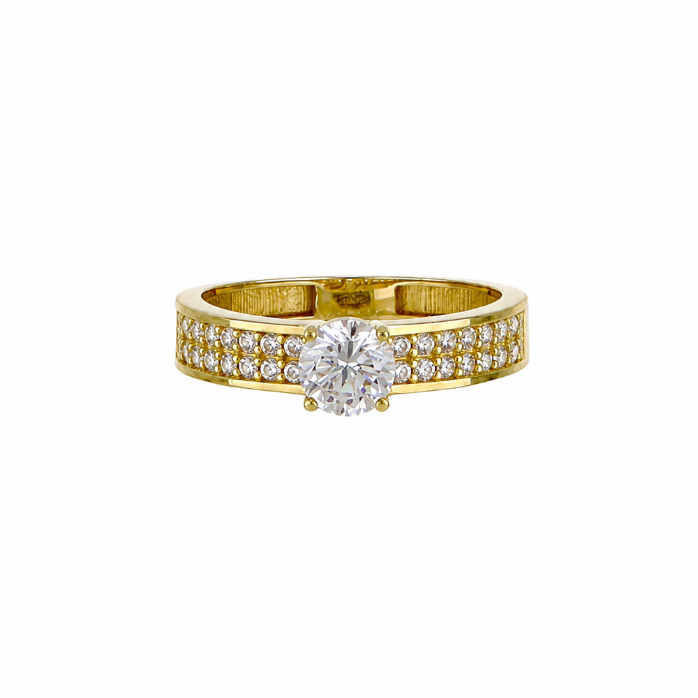 Anillo en oro 18k, con piedra blanca